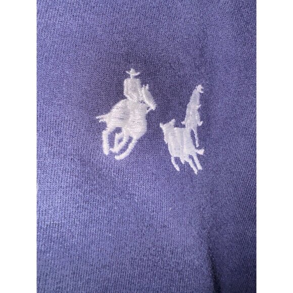 Vintage Jerzees Super Sweats Navy Blue Quarter-Zip crop Sweatshirt White Embroid - Picture 4 of 9